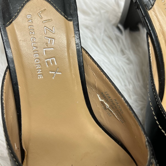 Liz Flex by Liz Claiborne Black Mule Sandals Size 8.5 “Kazoo” - Picture 10 of 10